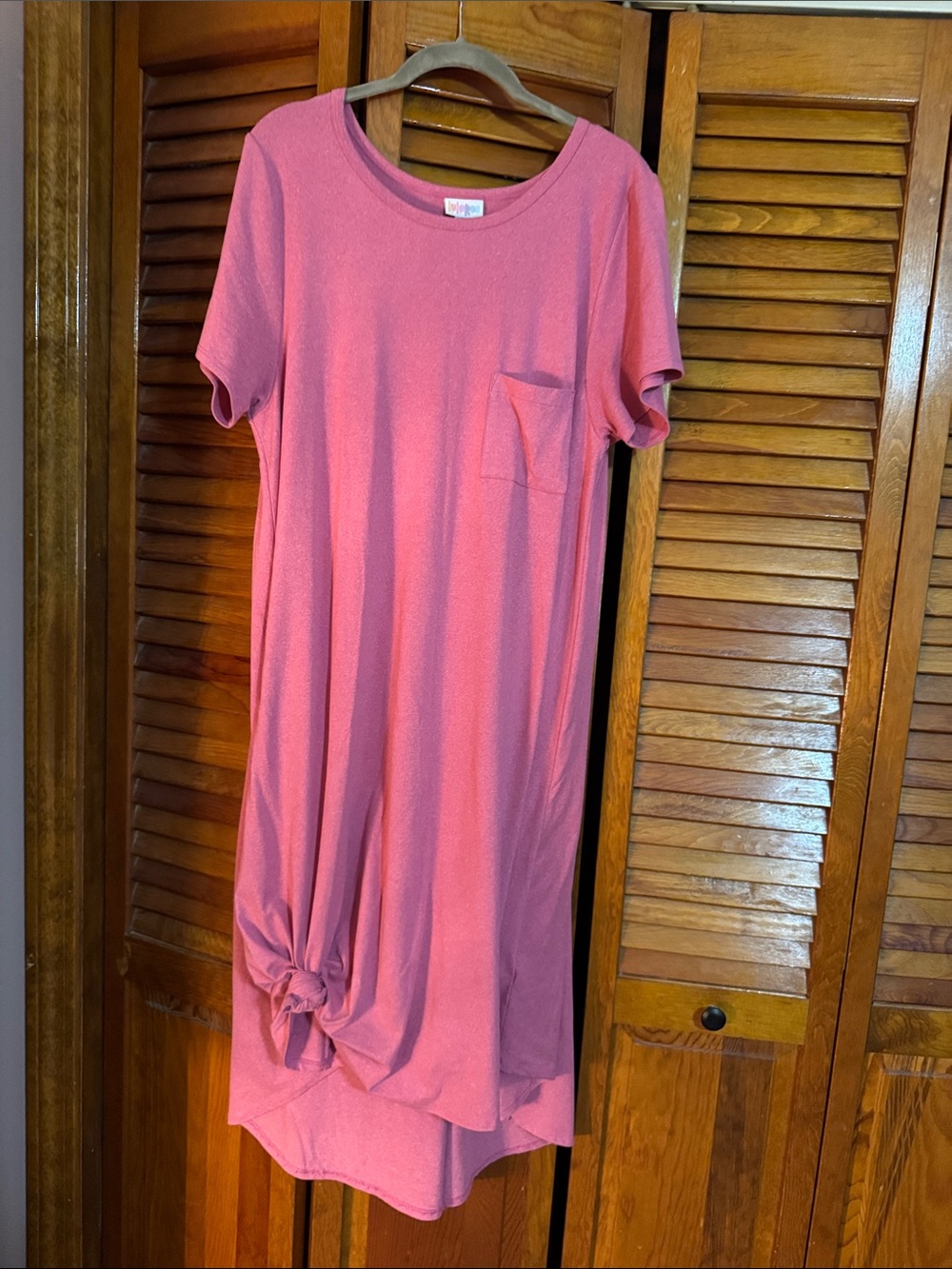 LuLaRoe Pink Maxi Dress with Side Knot